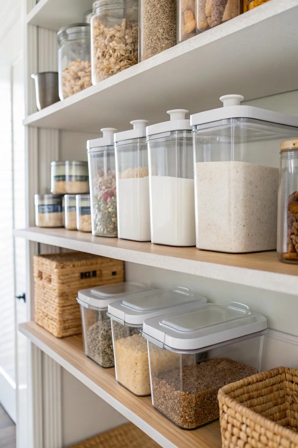 Airtight containers maintain freshness and guarantee company.