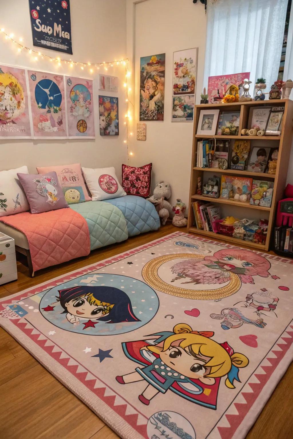 Rugs can serve as the quintessential finishing touch to your anime room.