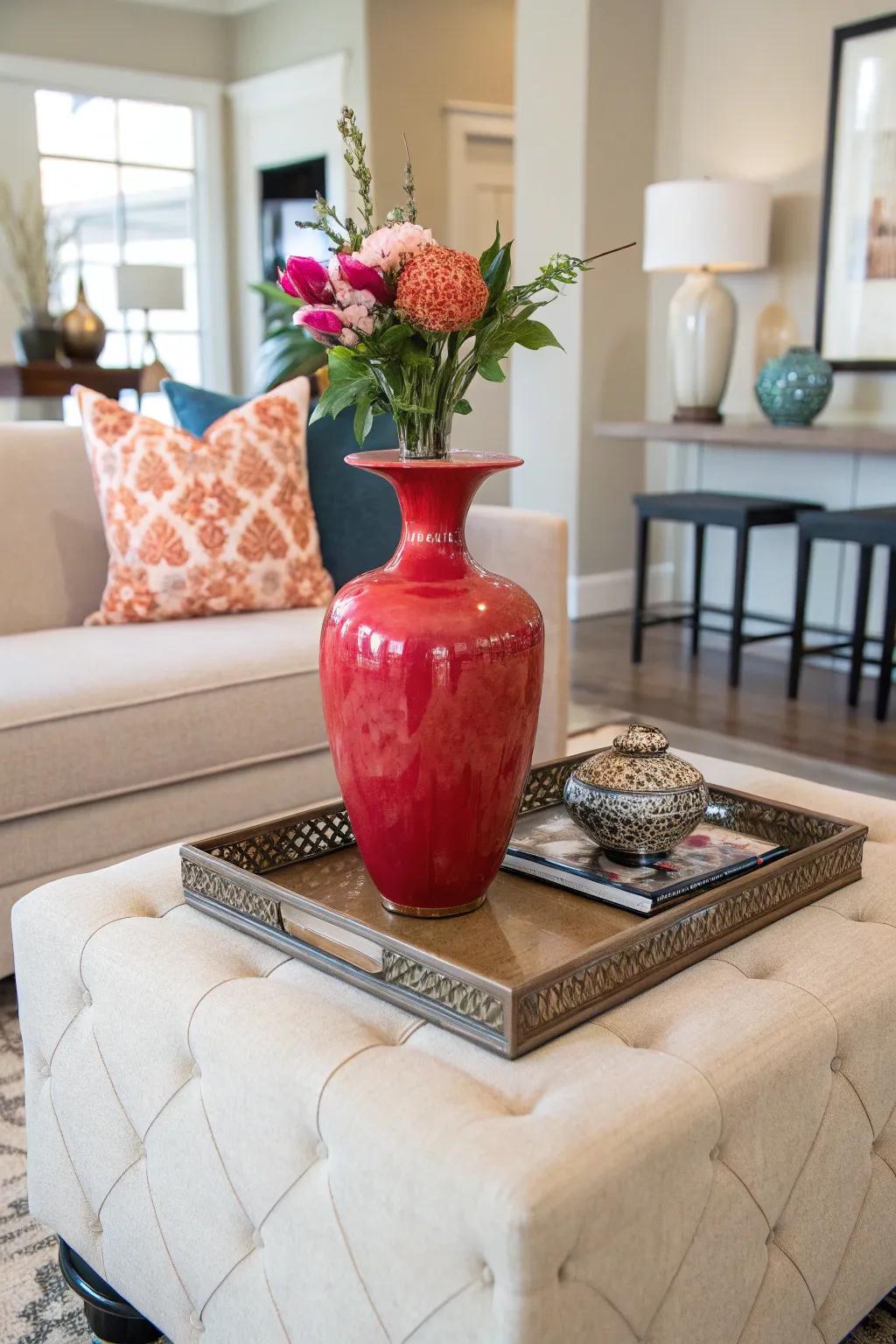 Make a bold impression with vibrant accents.