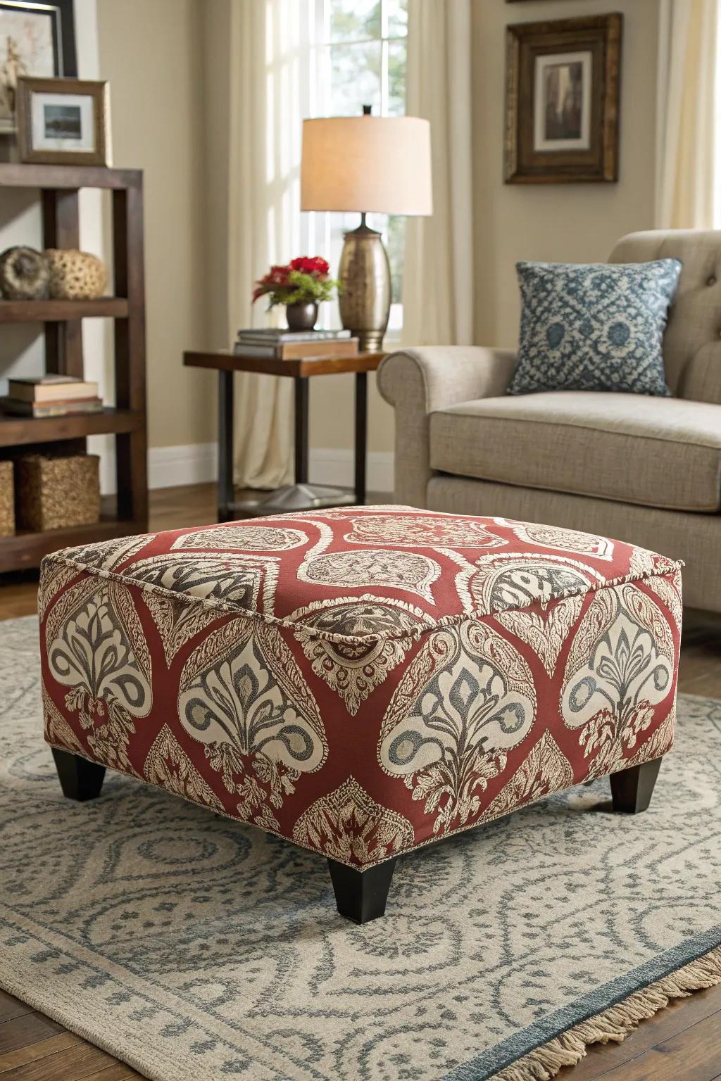 Design ottoman enriching visual attraction