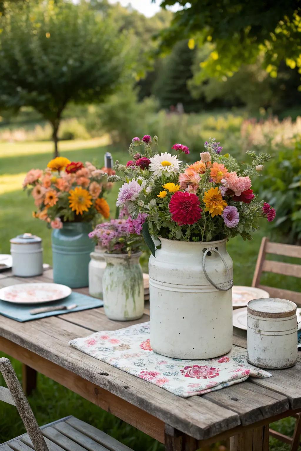 Vintage jars introduce nostalgic appeal to your table decor.