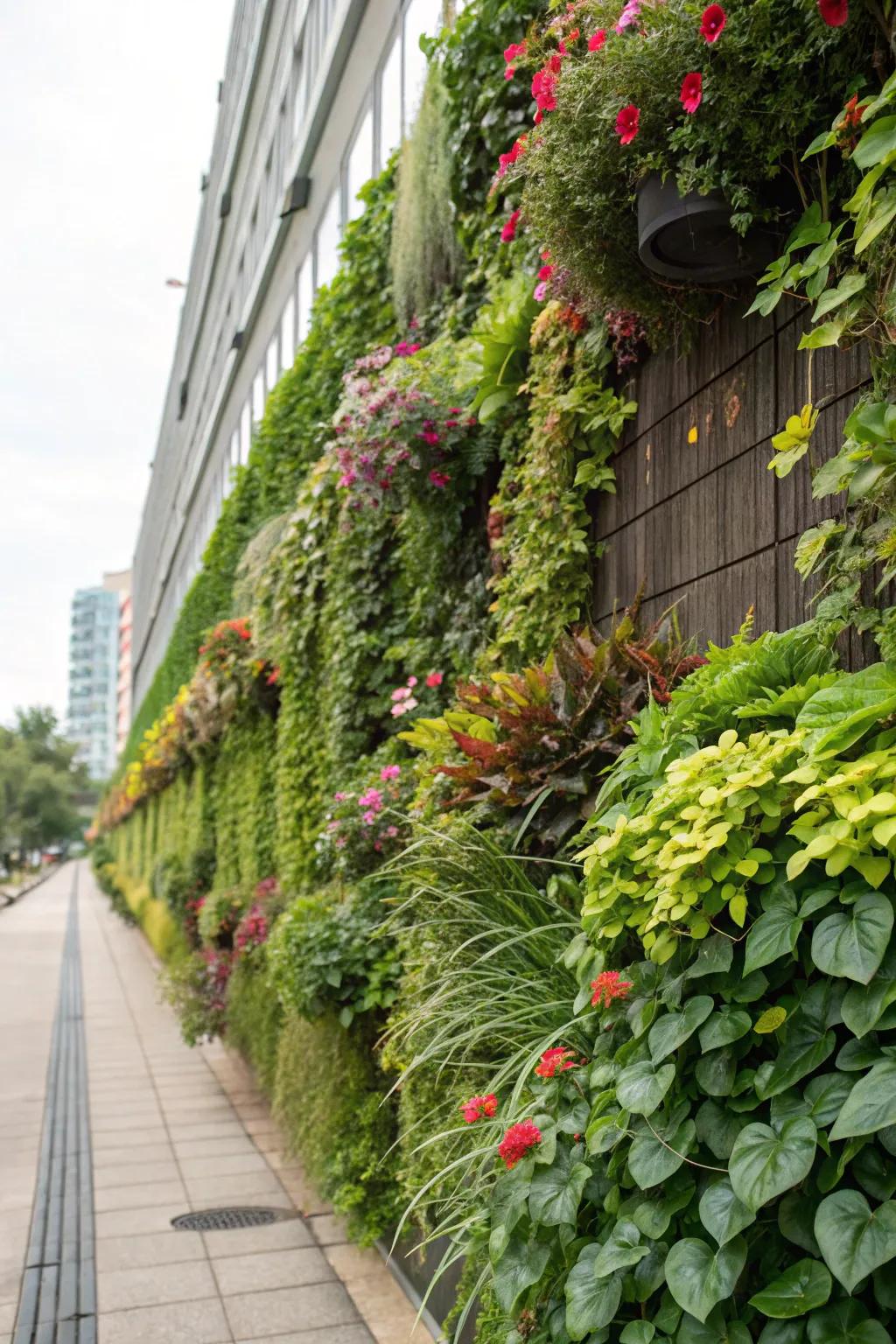 A sky garden cultivating a lush green backdrop.