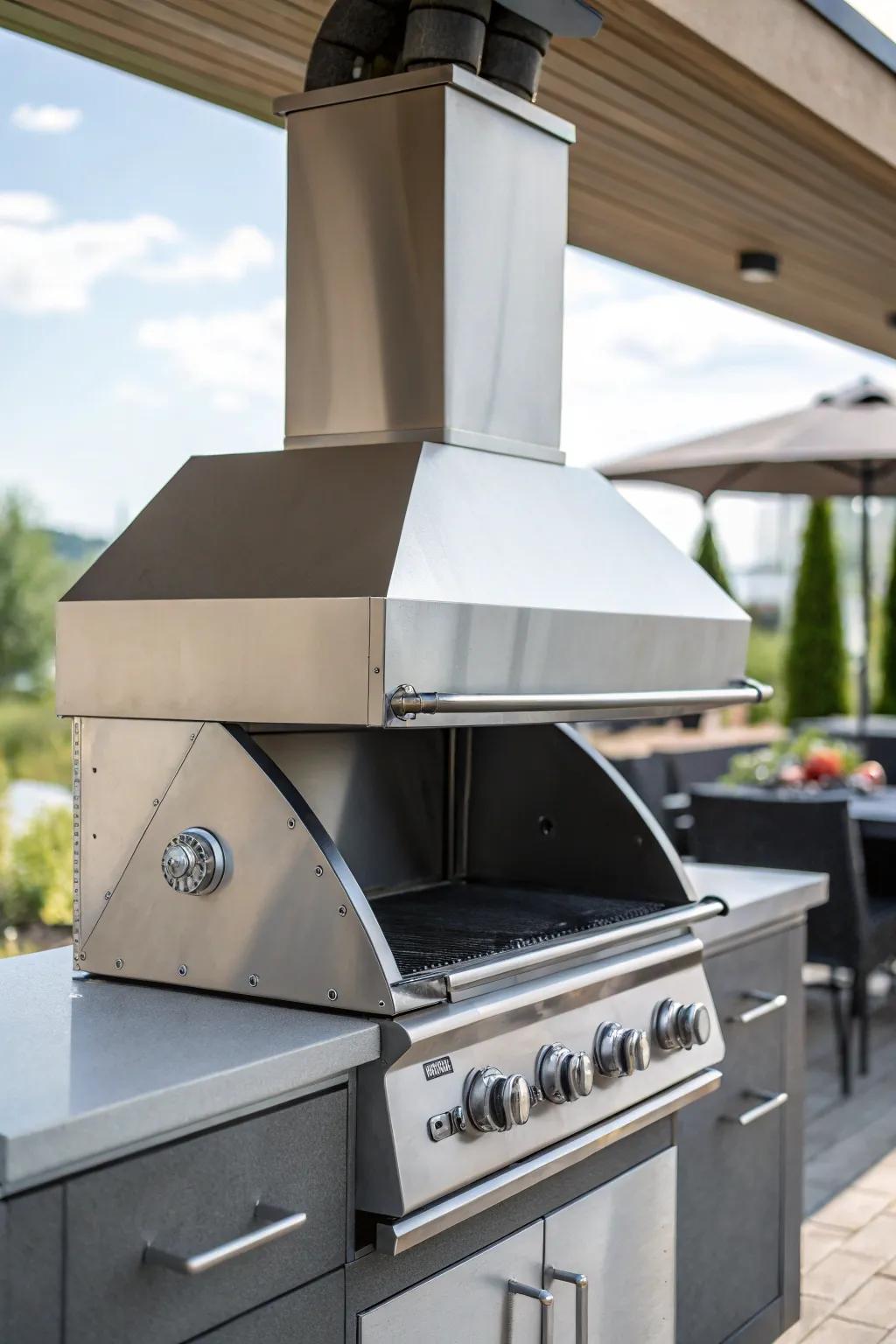 Industrial ventilation adds a contemporary edge to outdoor spaces.