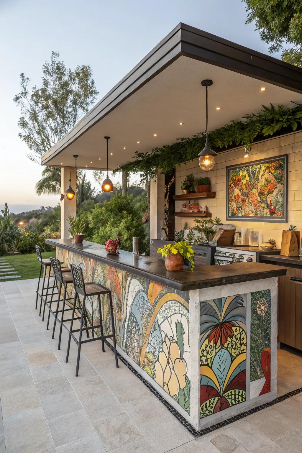Personal details make your outdoor culinary bar uniquely yours.