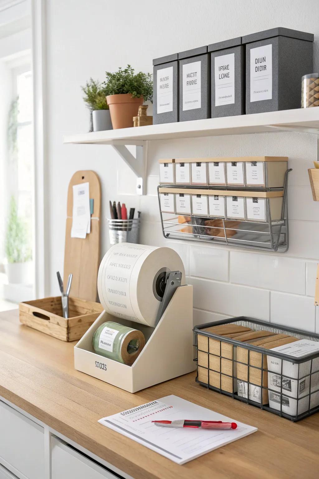 Wall-mounted dispensers ensure that necessities are easily accessible.