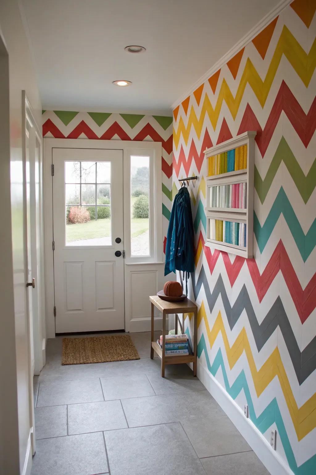 Zigzag blueprints infuse vitality and motion into decor.
