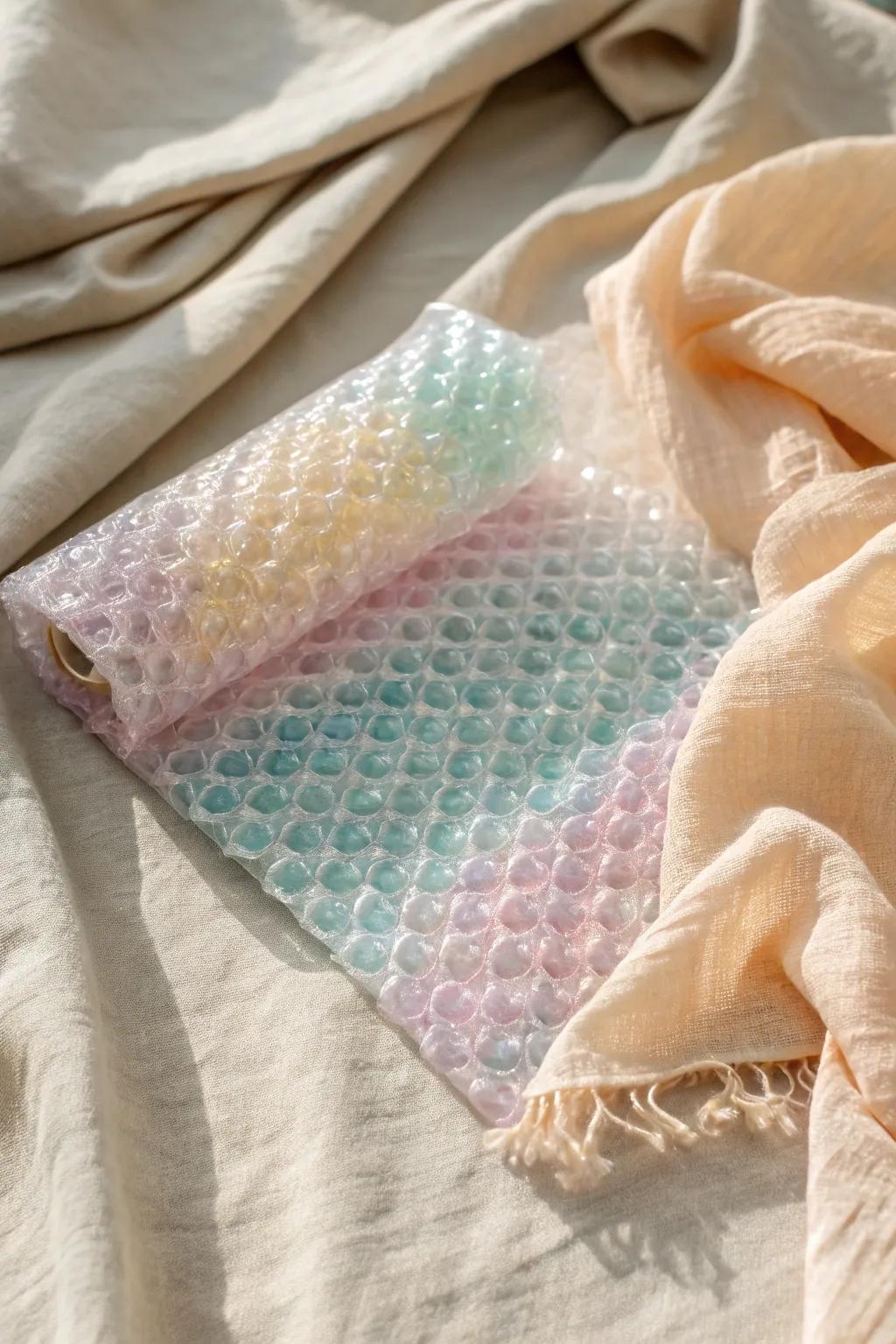 Reimagine ordinary protective wrap into a vessel for creativity. Unearth the realm of texture!