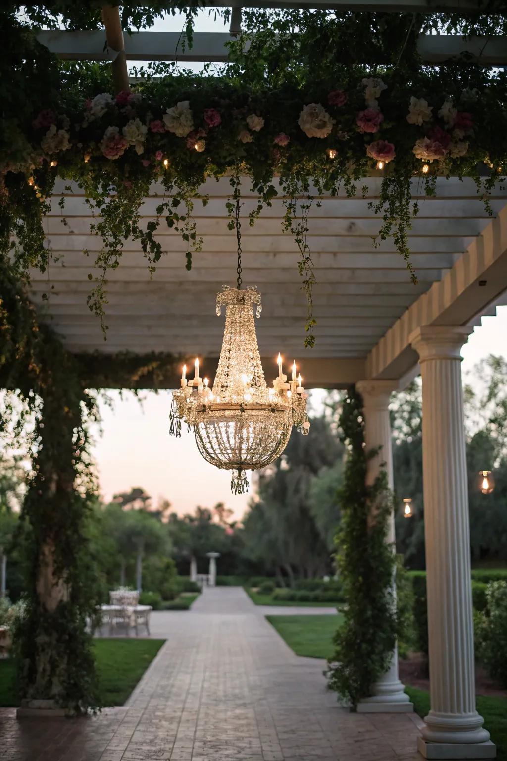 A statement light adds style to your pergola.