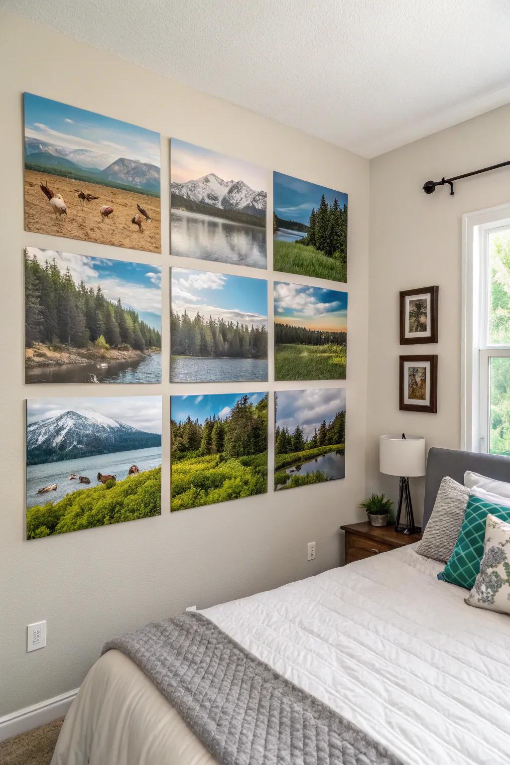 Introduce nature indoors with a nature-themed picture display.