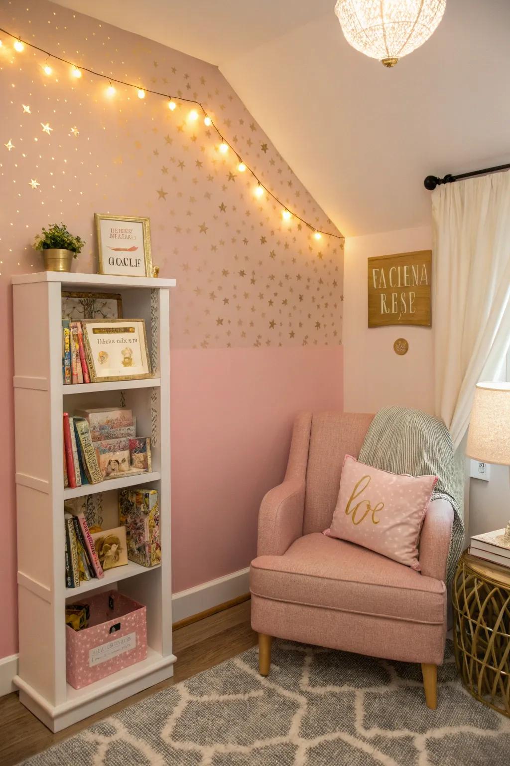 A reading spot encourages relaxation and creativity.