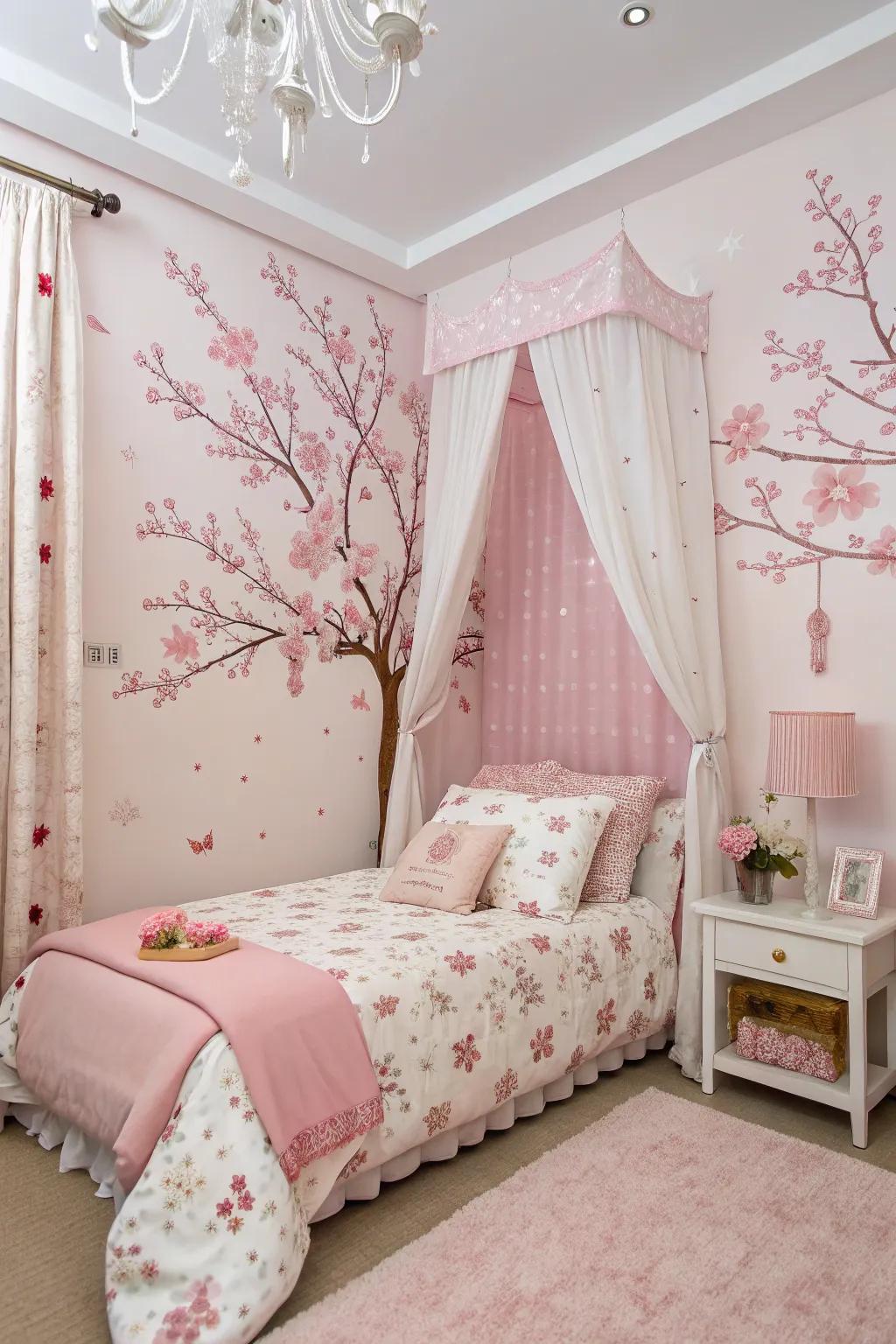 Cherry bloom style brings peace and beauty to your bedroom.