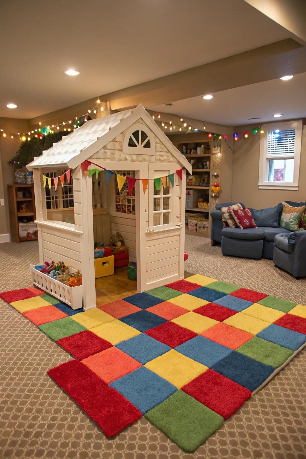 Carpet blocks introduce warmth and relaxation to indoor play spaces.