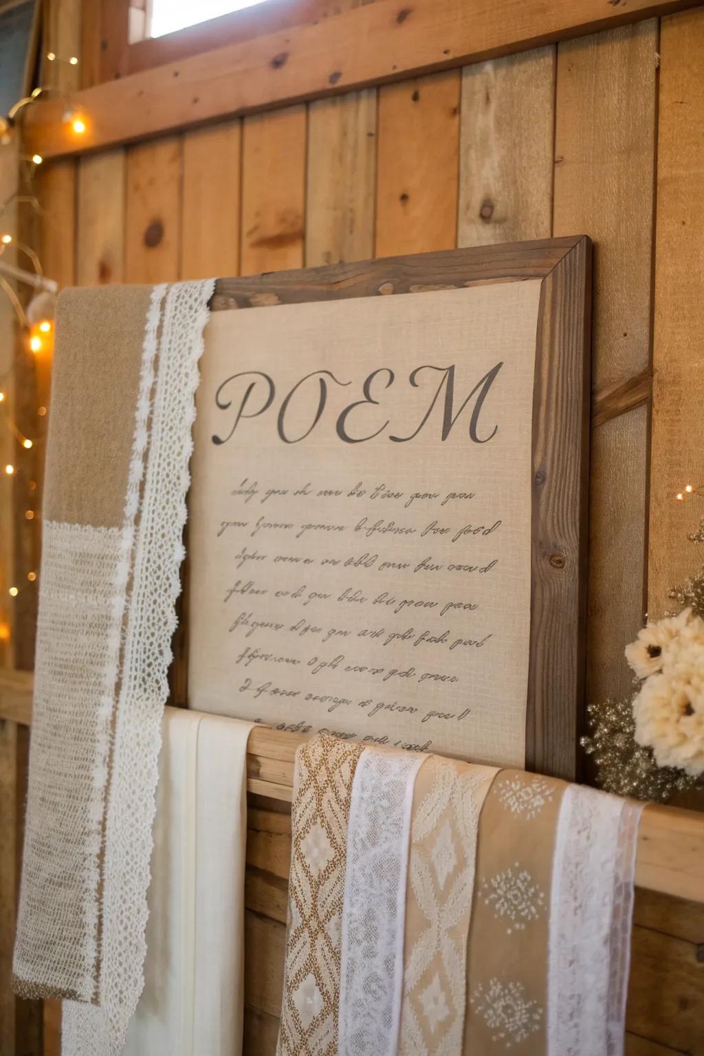 Blending textures injects profundity and interest into poem presentations.