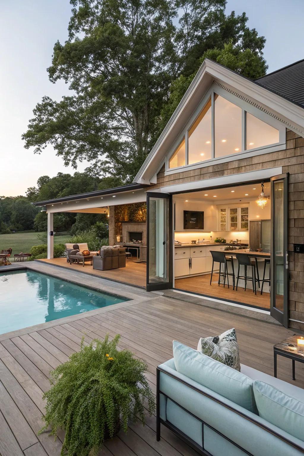 Optimize utility with a versatile pool house design