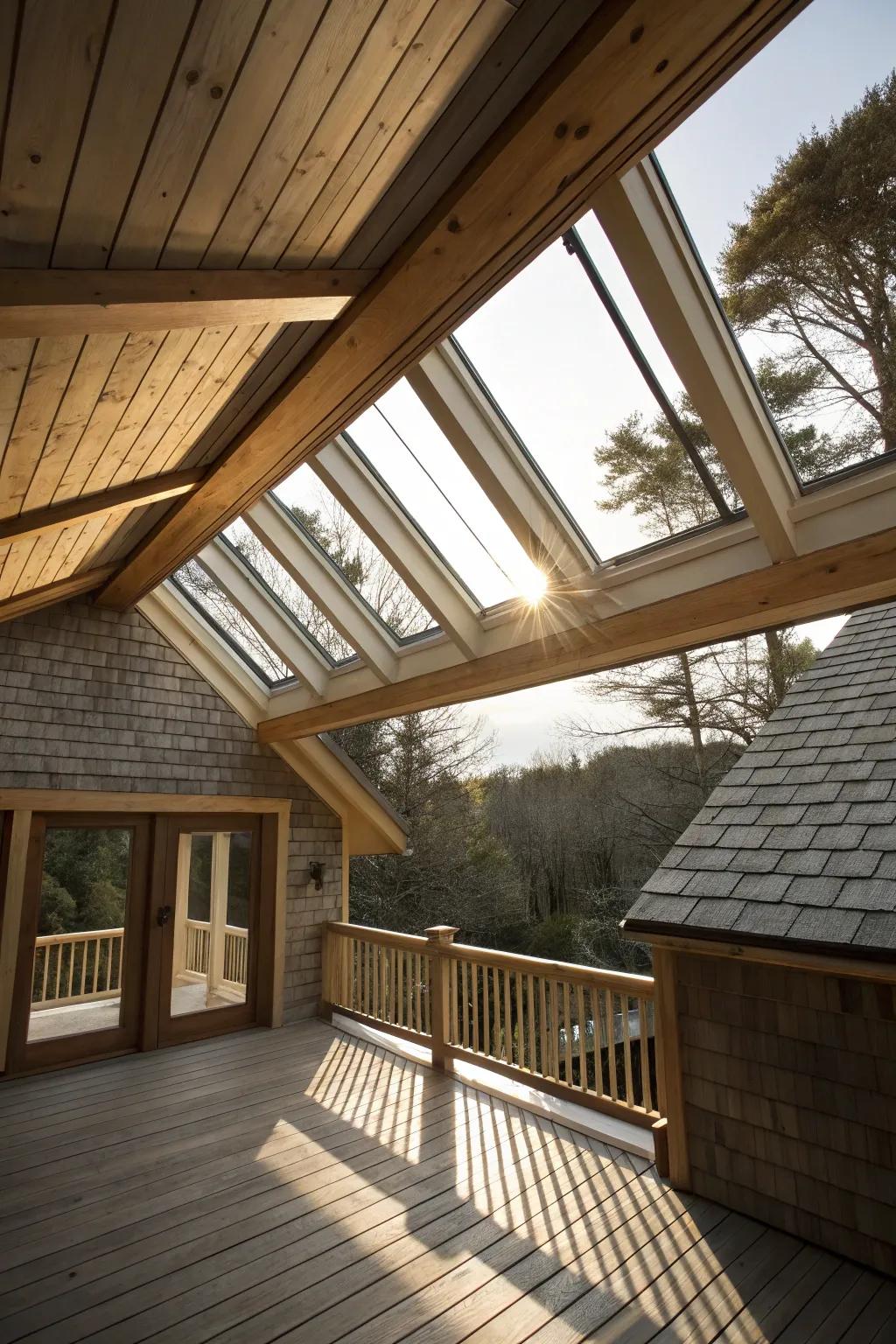 Brighten your porch using radiant skylights.
