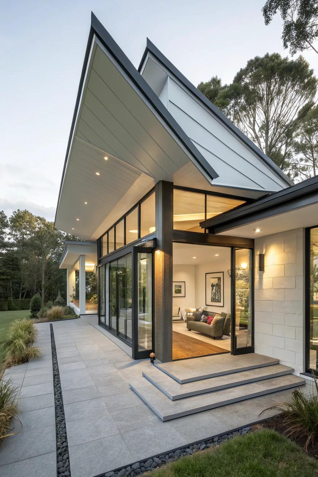 With custom-shaped porch roofing, stand out.