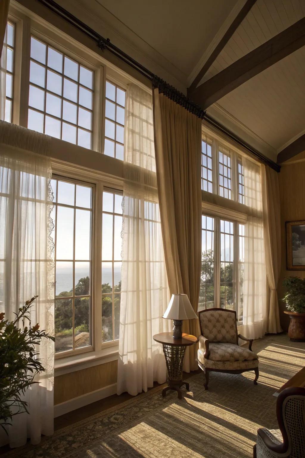 Tilting windows offer subtle privacy and airflow.