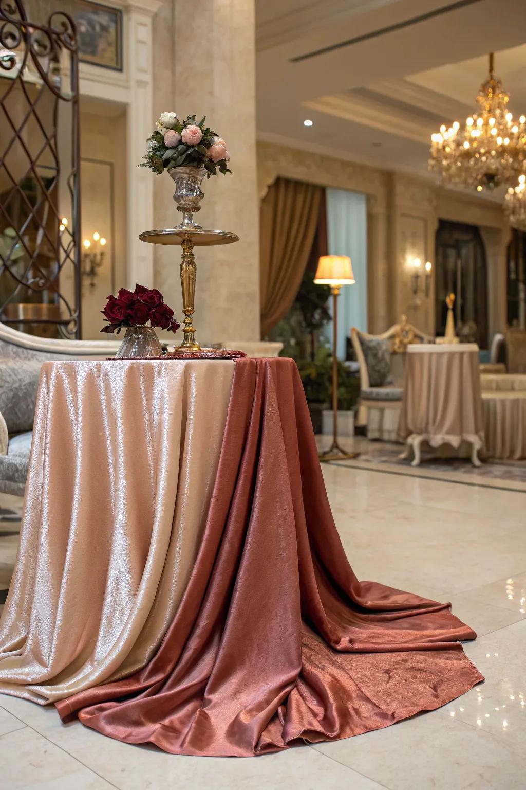 Textiles can add a hint of opulence and sophistication to your showcases.