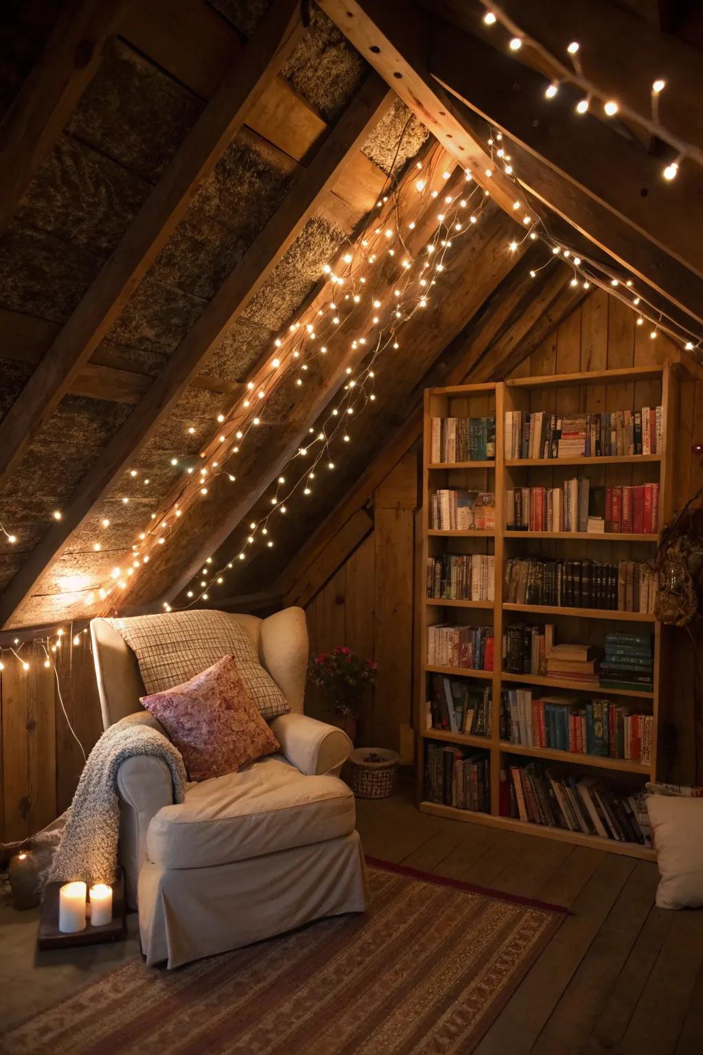 Fashion a magical alcove through playful tiny lights.
