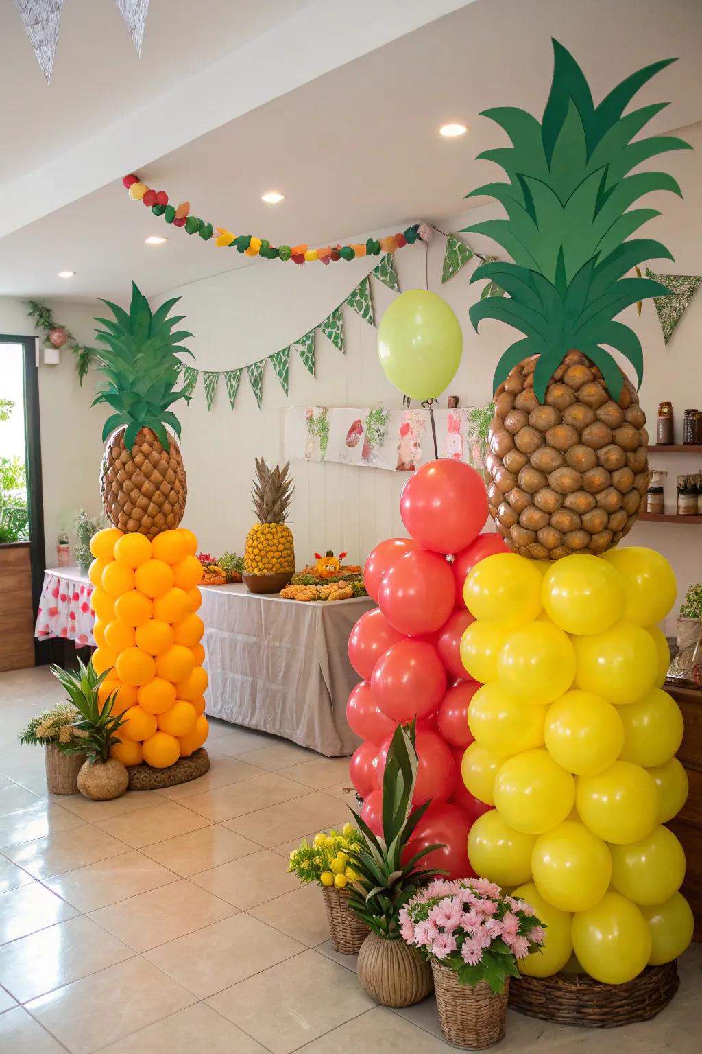 Inject a celebratory accent through ingeniously arranged balloons.