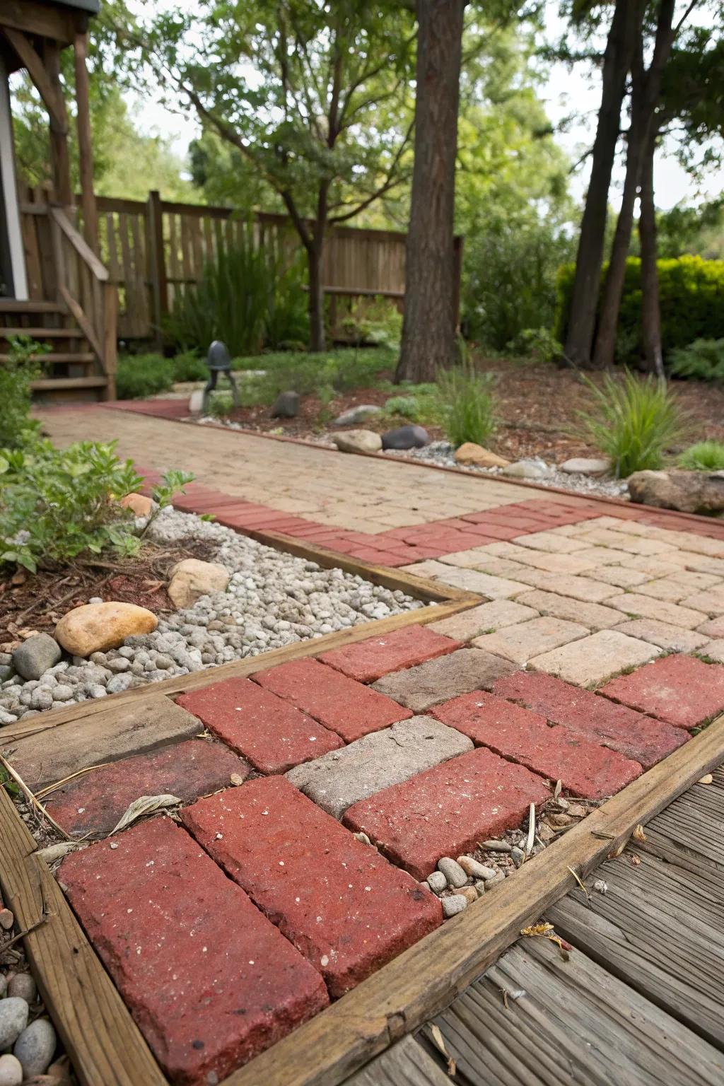 Blending elements introduces depth and intrigue to your patio design.