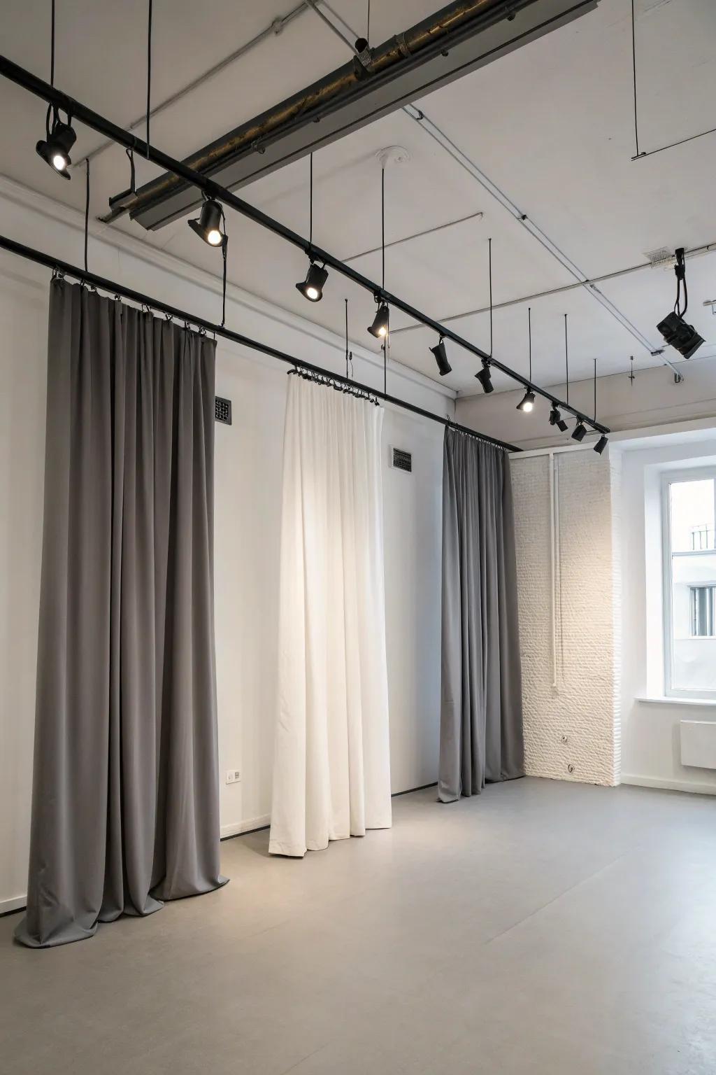 Cable wire systems provide a sleek, modern edge to curtain hanging.