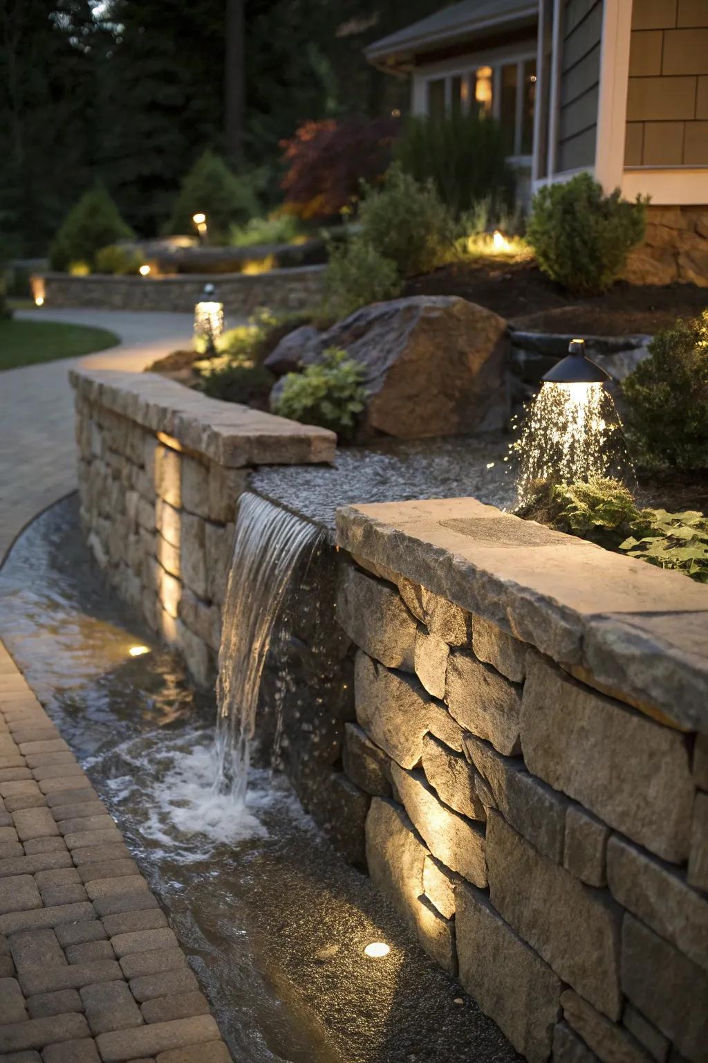 Transform your area with the calming presence of a beautifully designed waterfall feature.