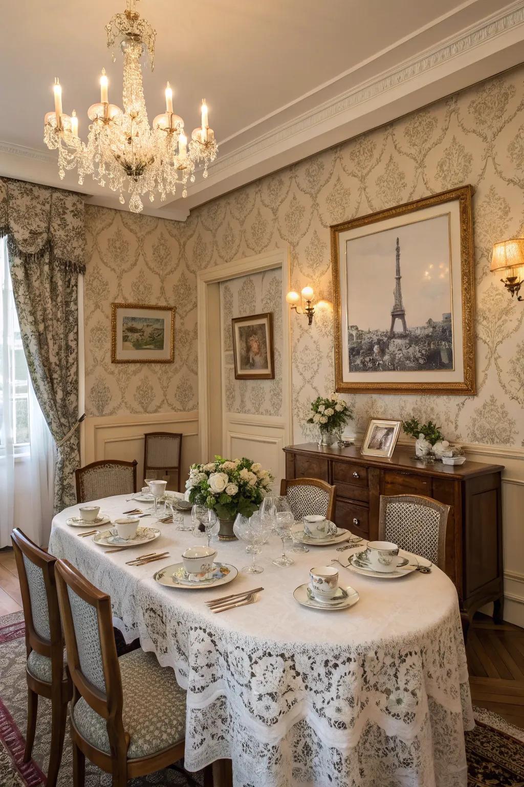 Immerse your guests with a themed decor, like a Parisian-inspired dinner.