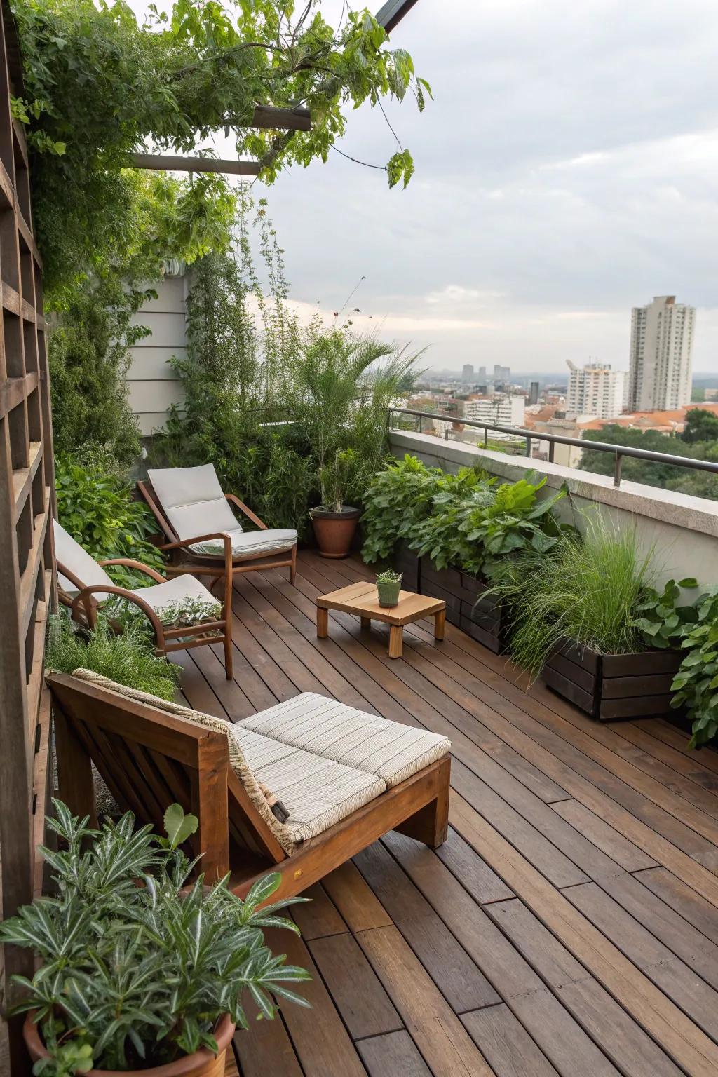 Environmentally friendly materials render your rooftop both stylish and sustainable.