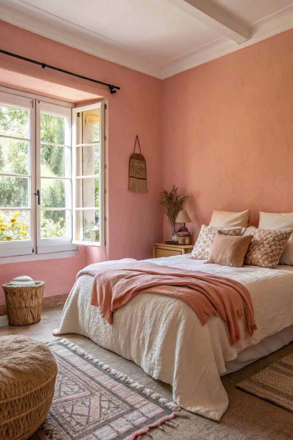 Peach-toned pinks provide a heated and soothing effect.