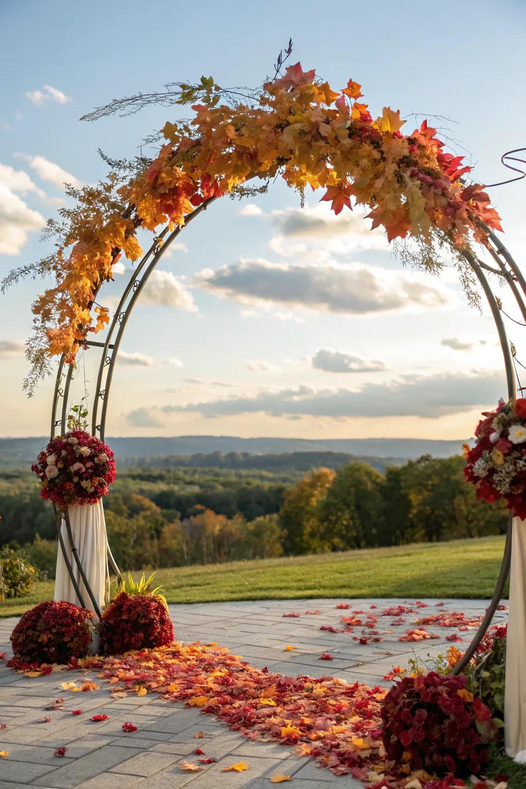 A seasonal-themed arch, capturing the essence of the time of year.