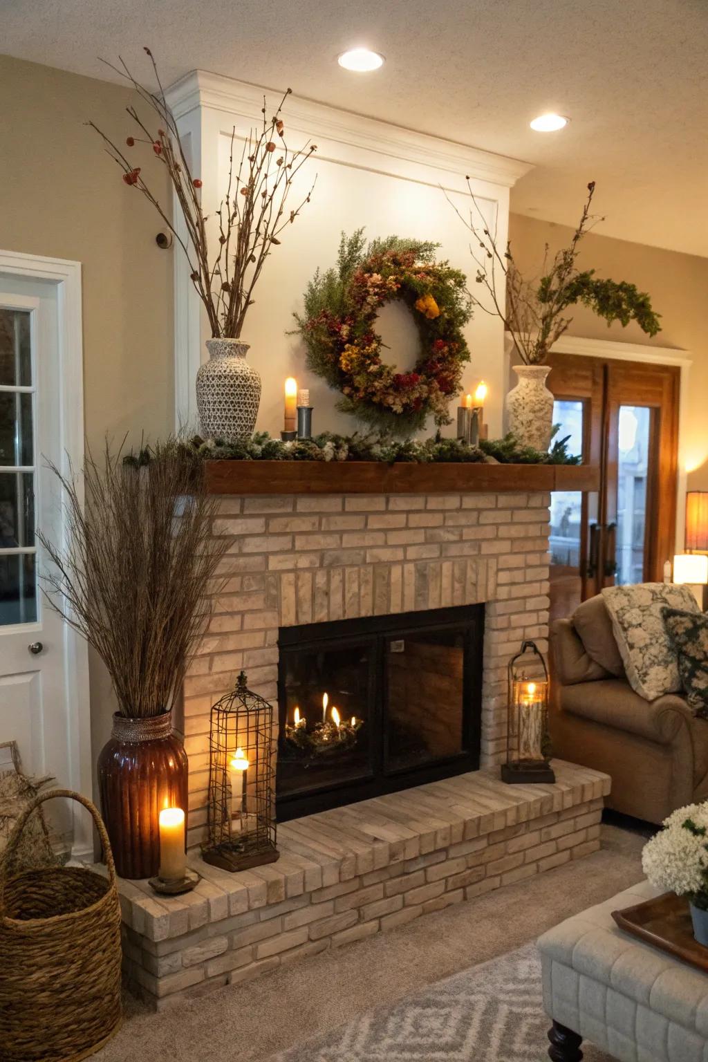 Mantel decor allows for effortless seasonal enhancements to your fireplace.