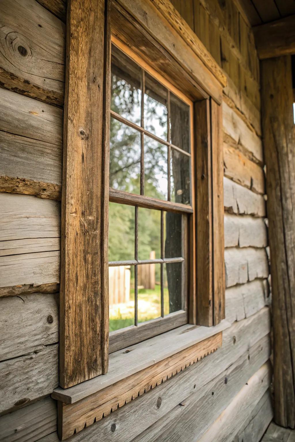 Distressed fir accents bring classic charm to your house.