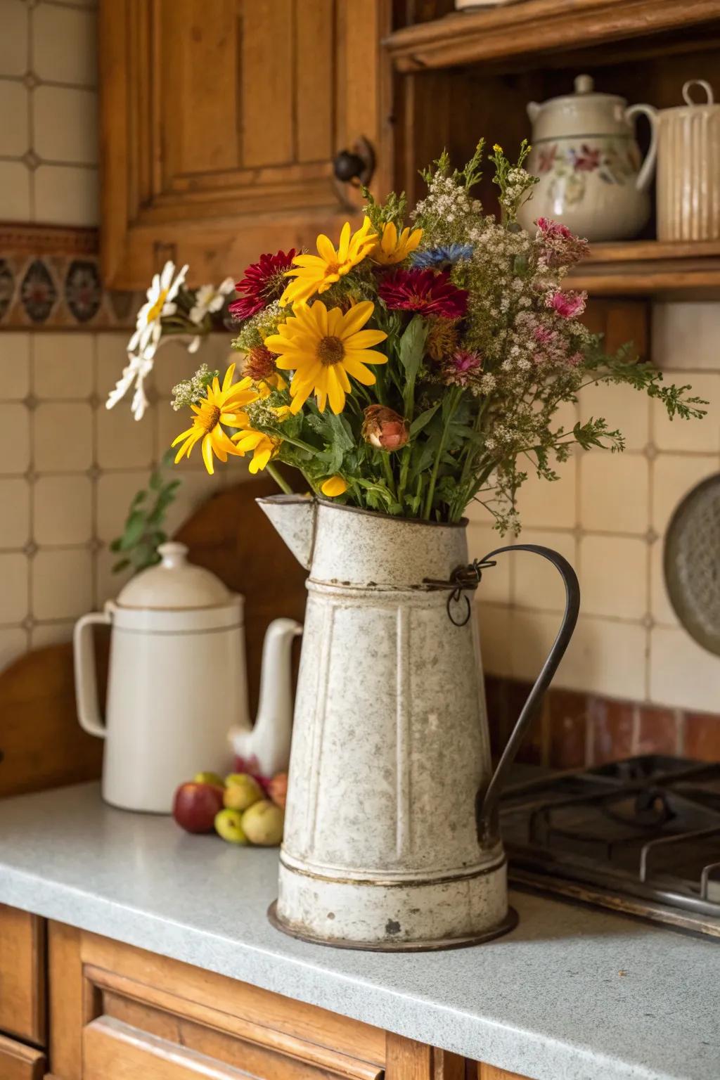 Old-fashioned coffee pots present an enchanting and exclusive vase selection.