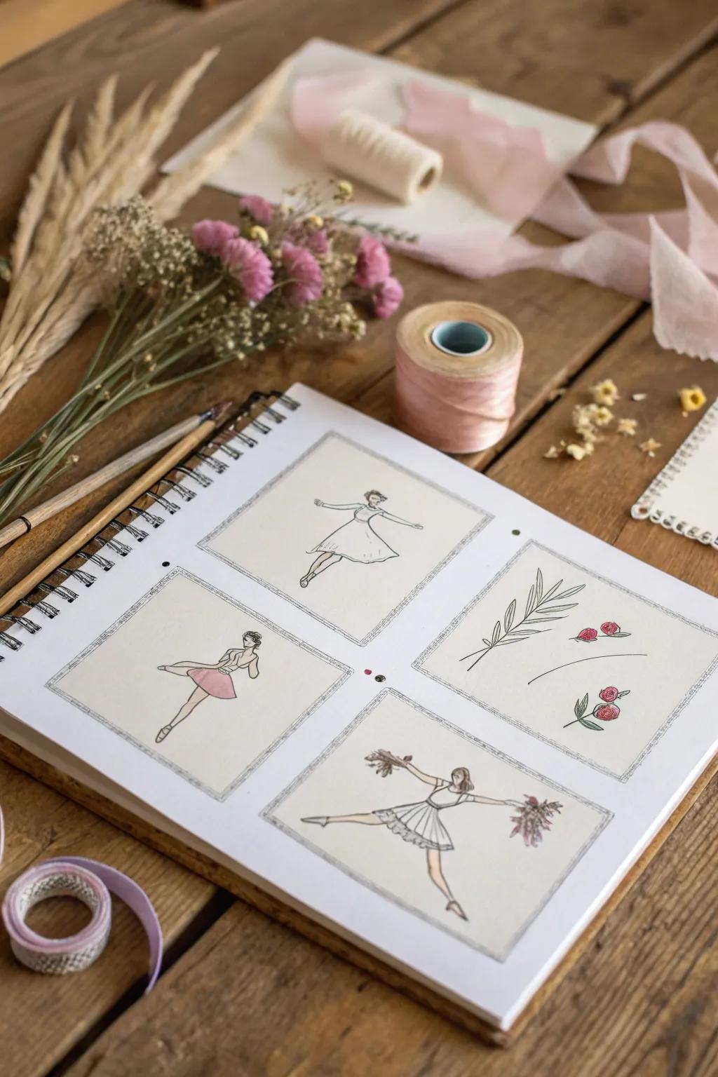 Sophistication in Motion: Capture the Art of Movement with Simple Scrapbook Designs.