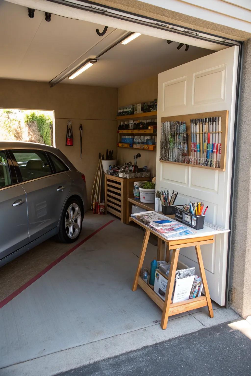 Create a personal hobby corner in your garage.