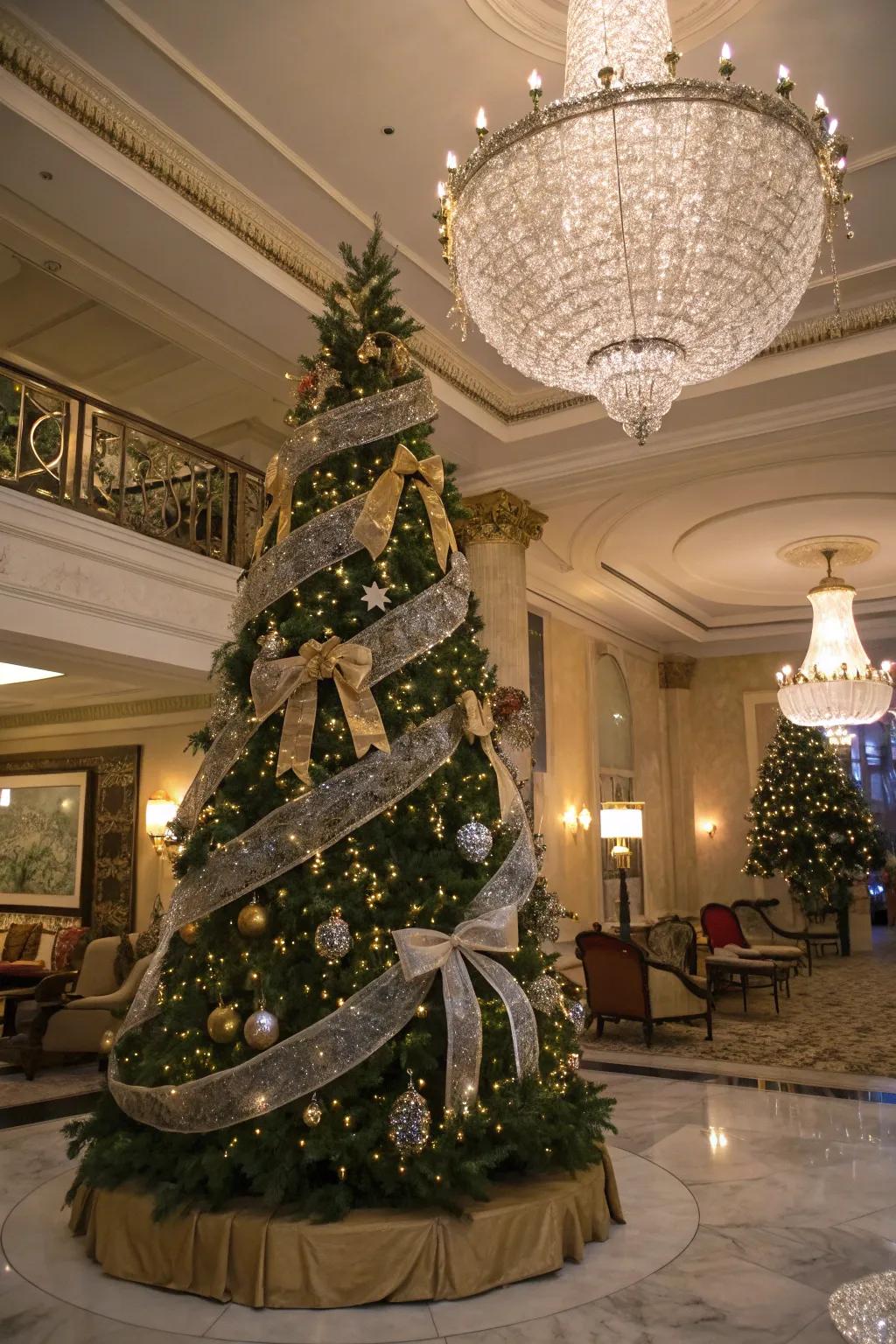 Flexible ribbons contribute texture and sophistication to the tree.