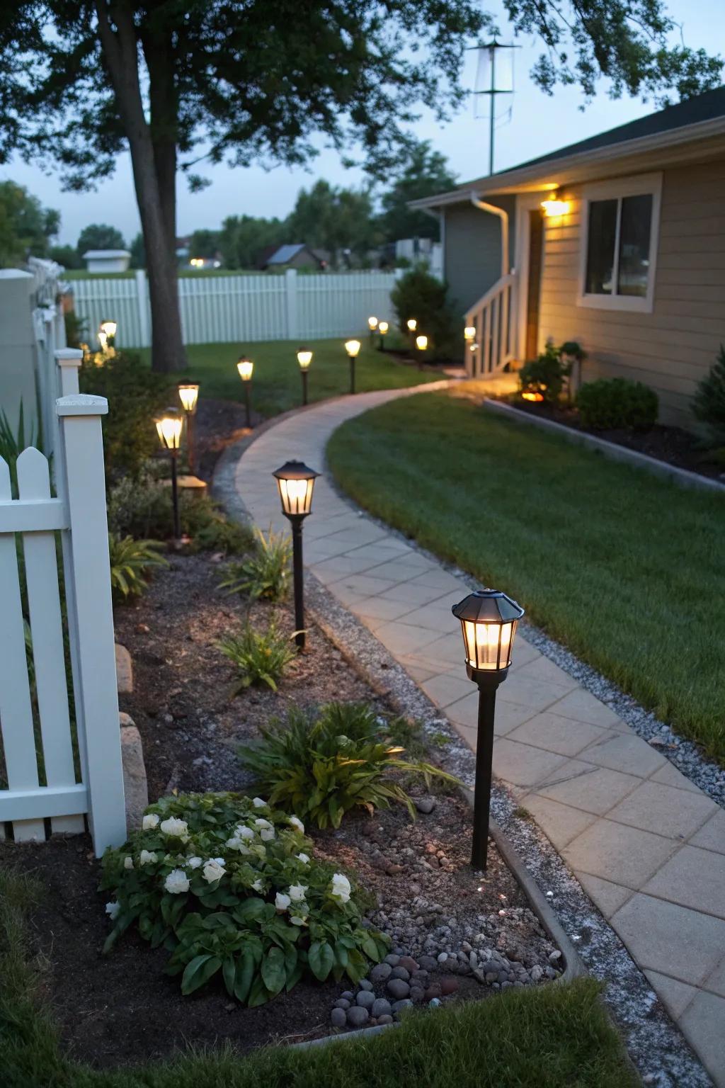 Solar lights offer sustainable lighting.