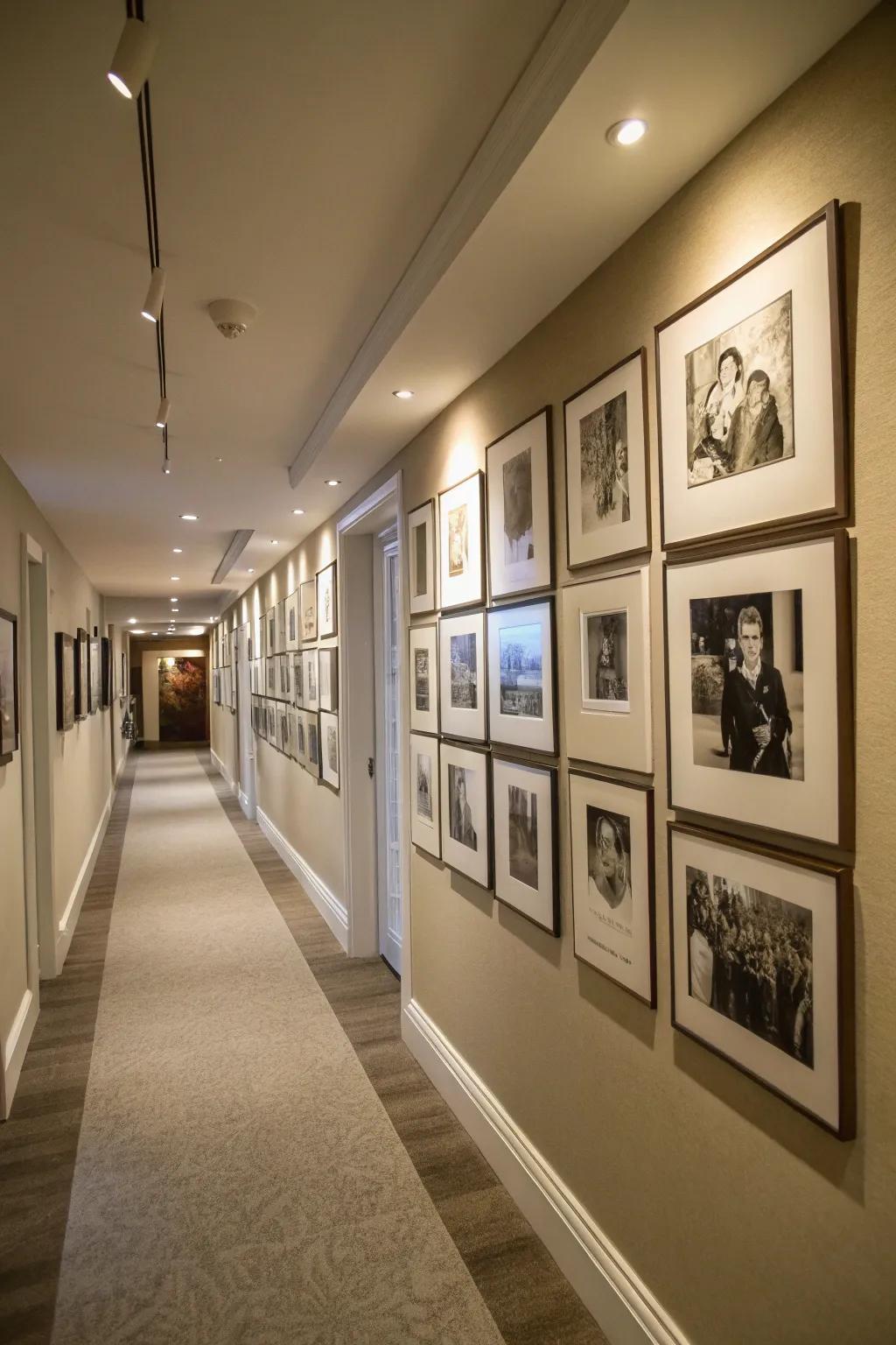 A photographic exhibition imbues a personal and sophisticated feel to your hallway.
