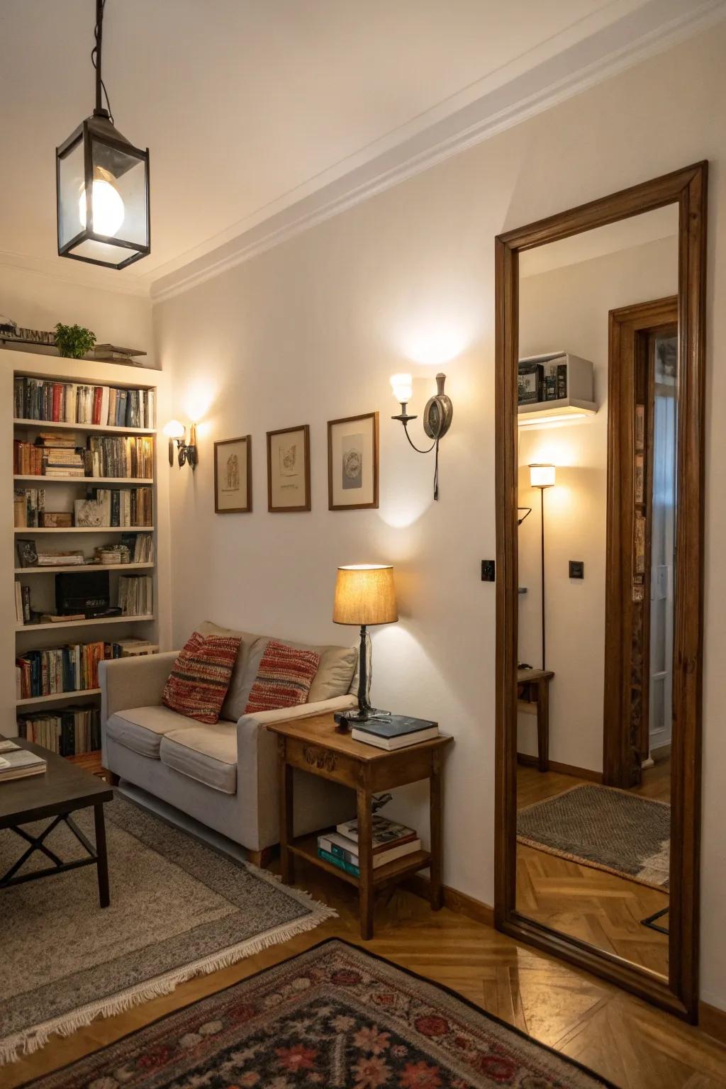 Wall-mounted lights free up space on your tables.