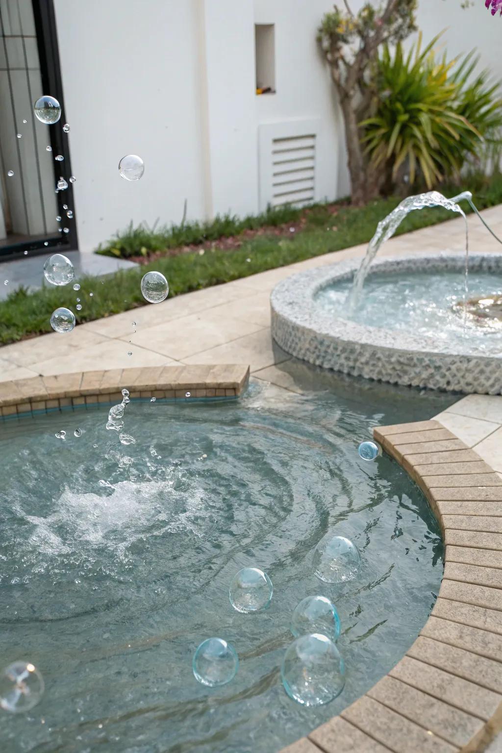 Bubblers impart a playful and tranquilizing feature to your pool.