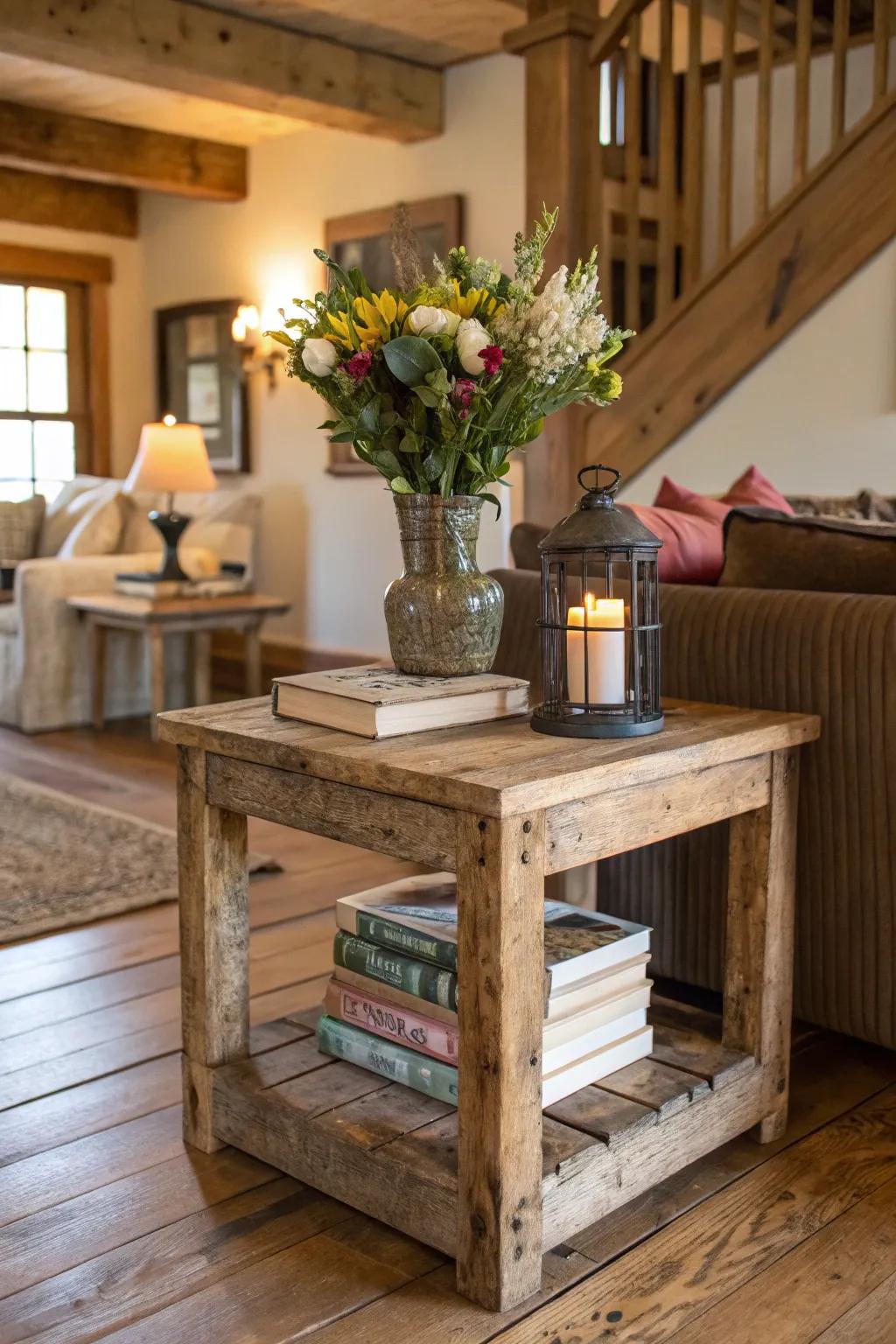 Country style tables add coziness and character to any space.