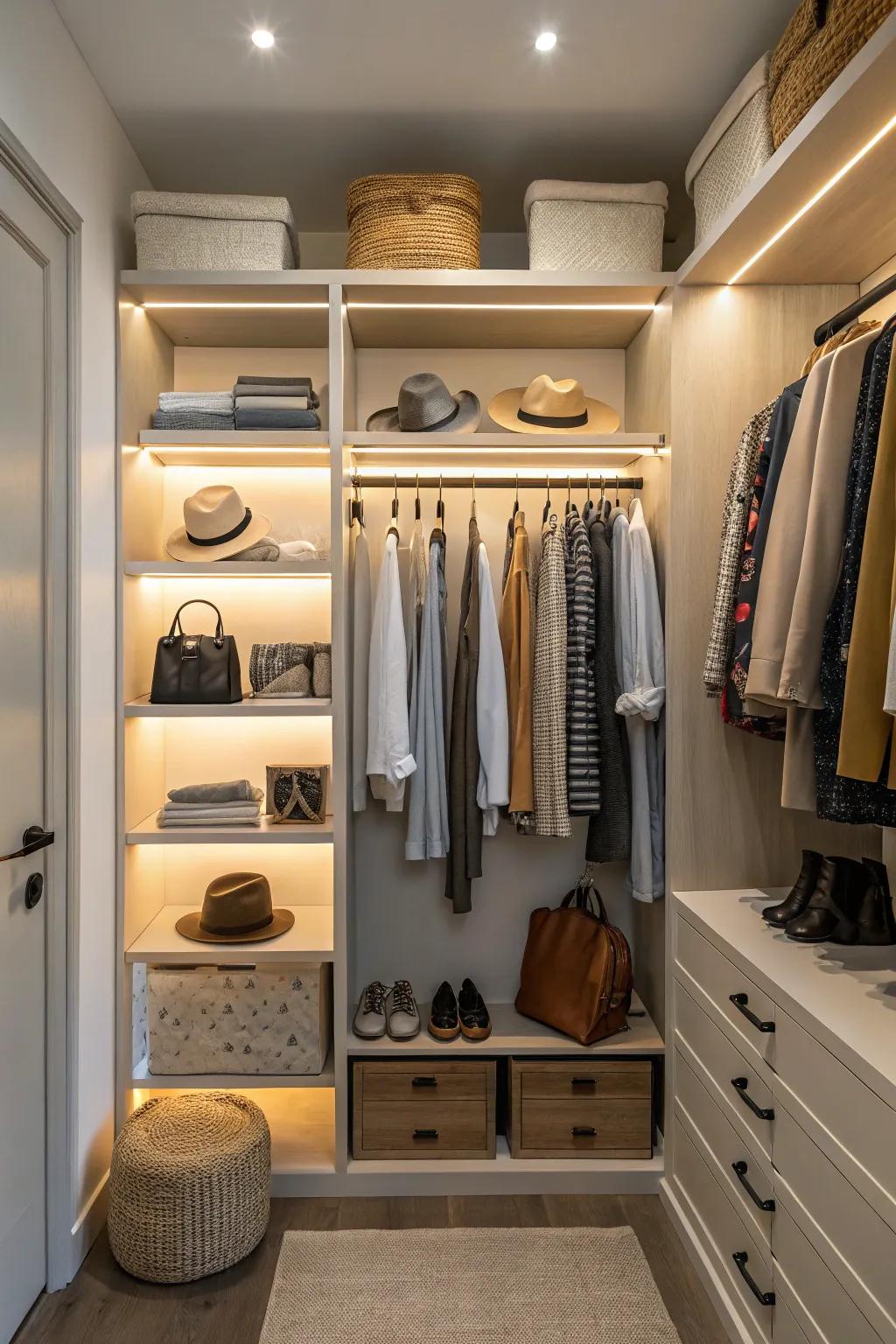 A feature wall adds shop-style appeal.