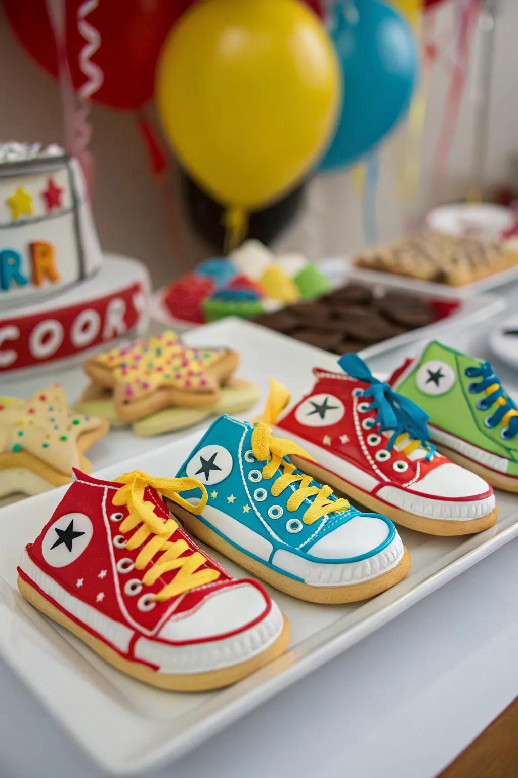 Sneaker-themed snacks introducing an amusing twist to the celebration.
