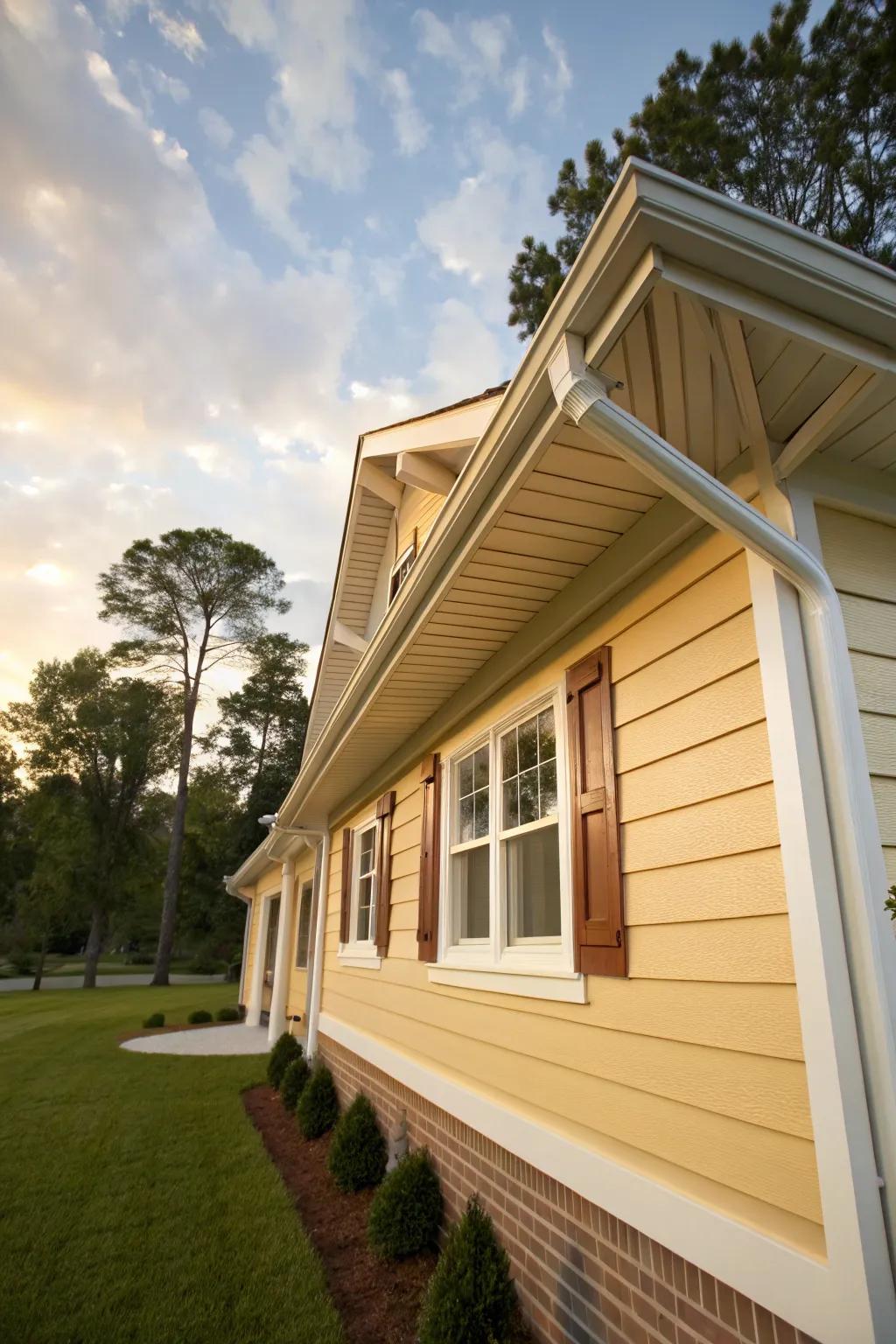 Warm vanilla tones create a cozy, inviting exterior.
