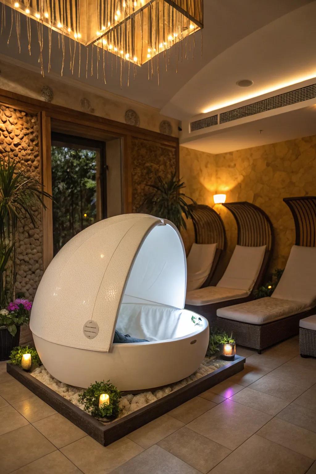 Attain ultimate relaxation through sensory isolation.