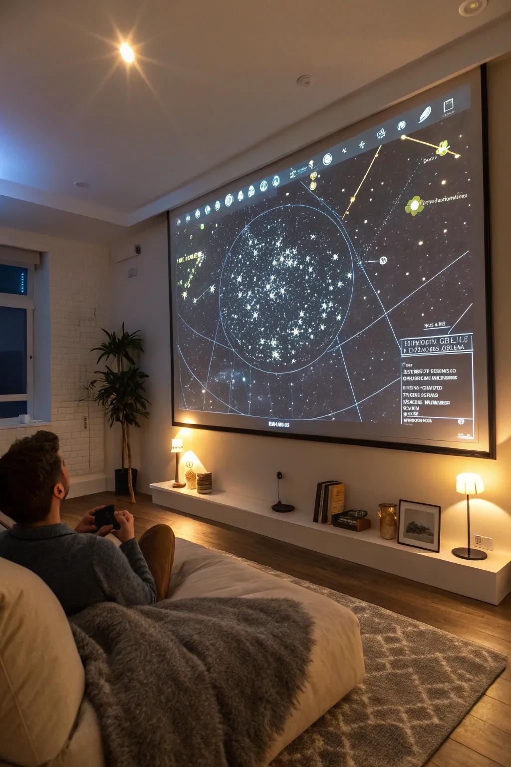 Interactive celestial charts engage families in learning about the night environment.