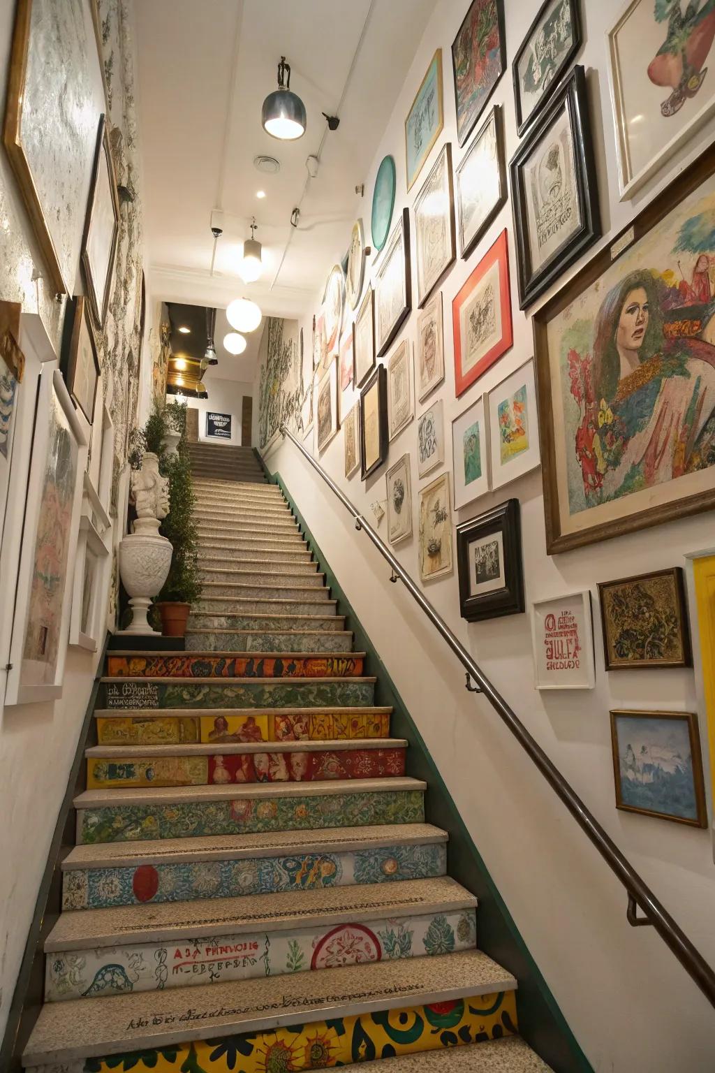 A diverse blend adds energy and immediacy to the staircase.