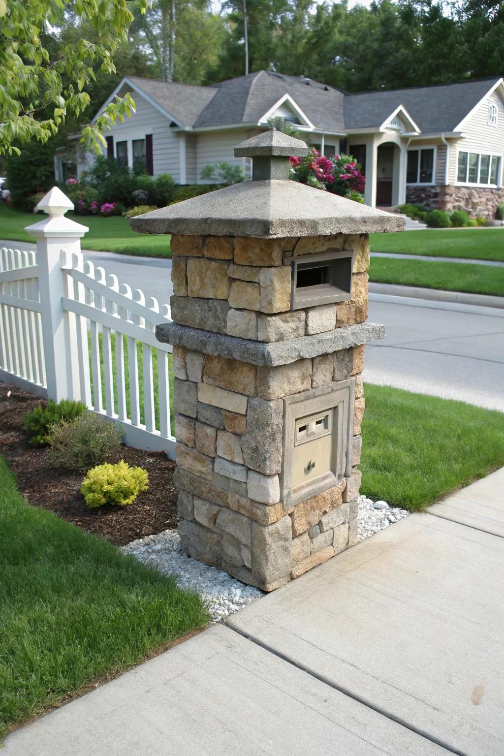 Recessed openings keep your mail safe from the elements.