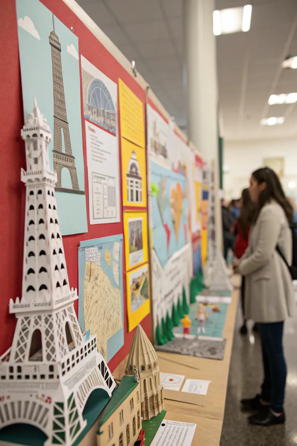 3D elements create a visually striking display board.
